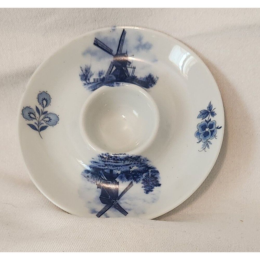 Delft Blauw Bowl Windmills Hand Painted Holland 4‎ 3/4 In